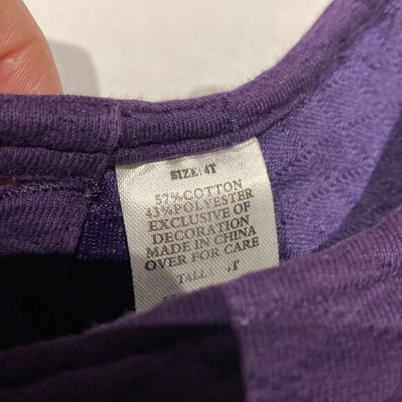 Little girls purple pullover romper dress size 4T - Picture 4 of 5
